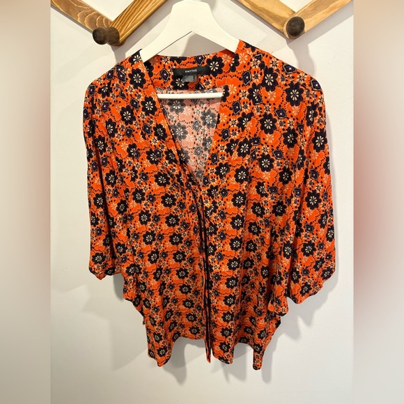 🌟 SMYTHE - TIE FRONT BLOUSE - Size Large - Oversized - Picture 6 of 9